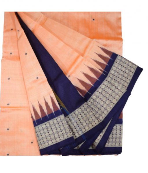 Cream Bomkai Silk Saree